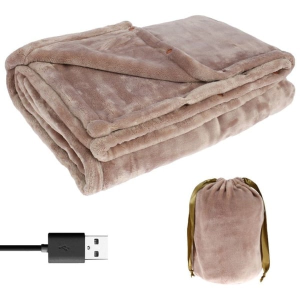 USB Heated Blanket Throw with Fleece Fabric and Portable Cordless Design - Image 4