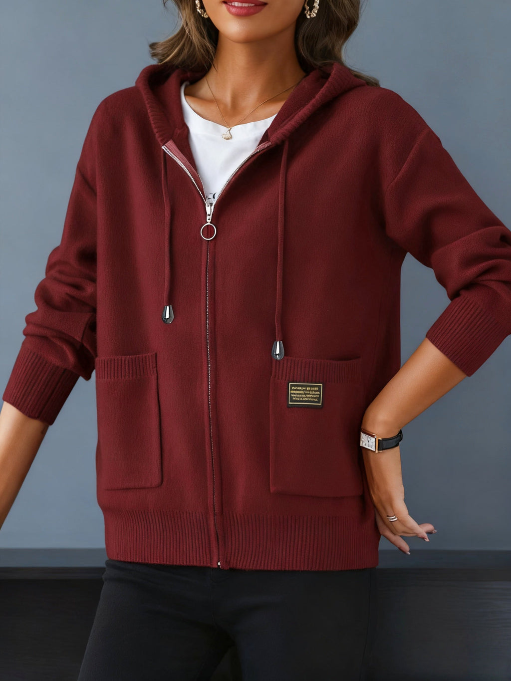Women's Zip Up Hooded Cardigan
