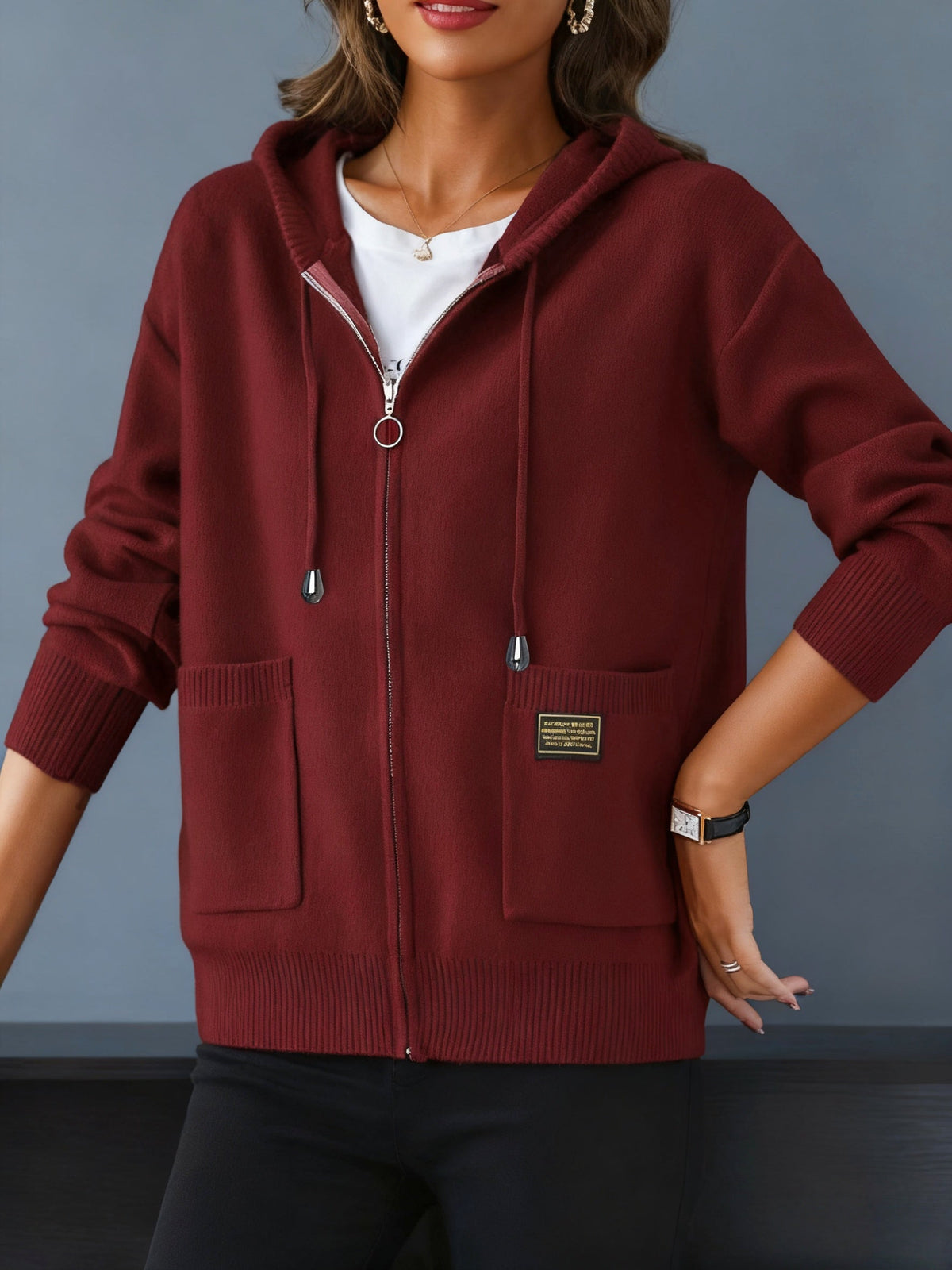 Women's Zip Up Hooded Cardigan