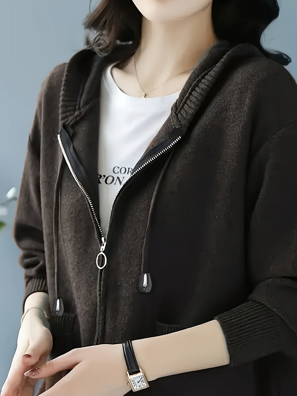 Women's Zip Up Hooded Cardigan