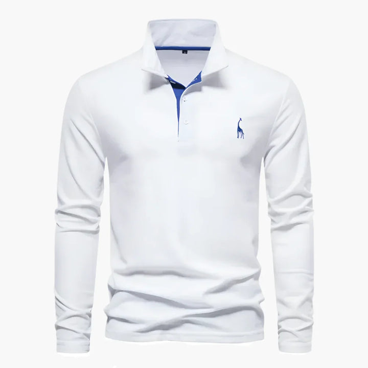 Men's Long Sleeve Cotton Polo Shirt