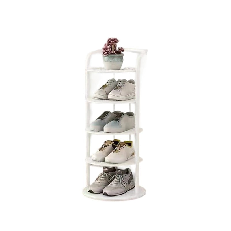 Vertical Shoe Rack with Metal Frame and Round Shelves for Freestanding Tiered Storage - Image 11