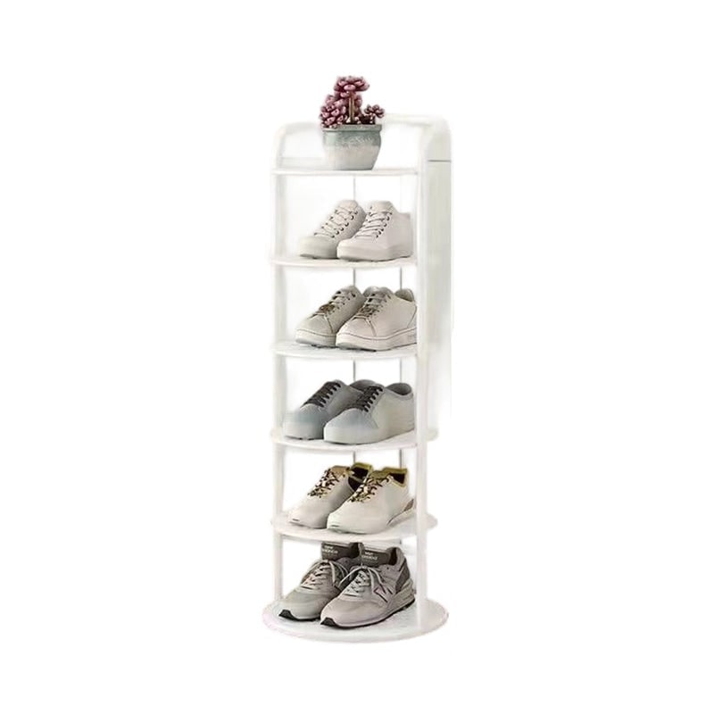 Vertical Shoe Rack with Metal Frame and Round Shelves for Freestanding Tiered Storage - Image 12