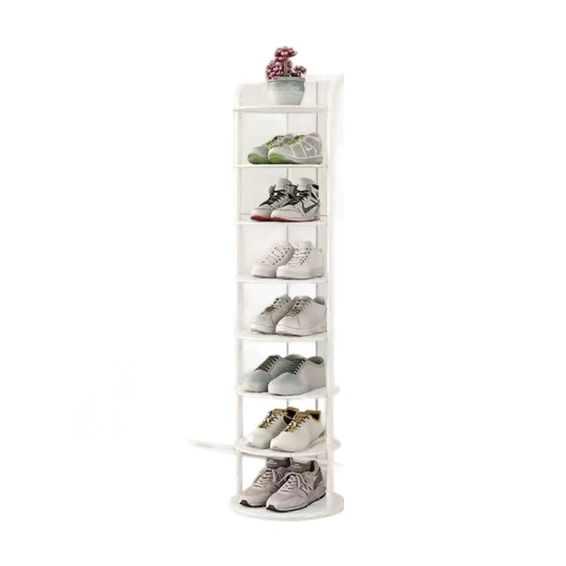 Vertical Shoe Rack with Metal Frame and Round Shelves for Freestanding Tiered Storage - Image 14