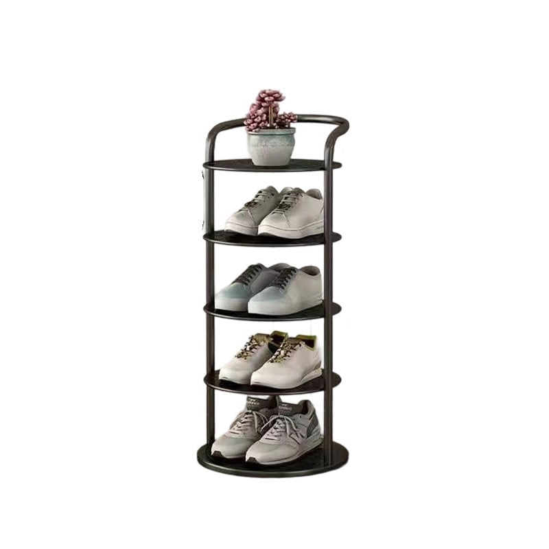 Vertical Shoe Rack with Metal Frame and Round Shelves for Freestanding Tiered Storage - Image 15