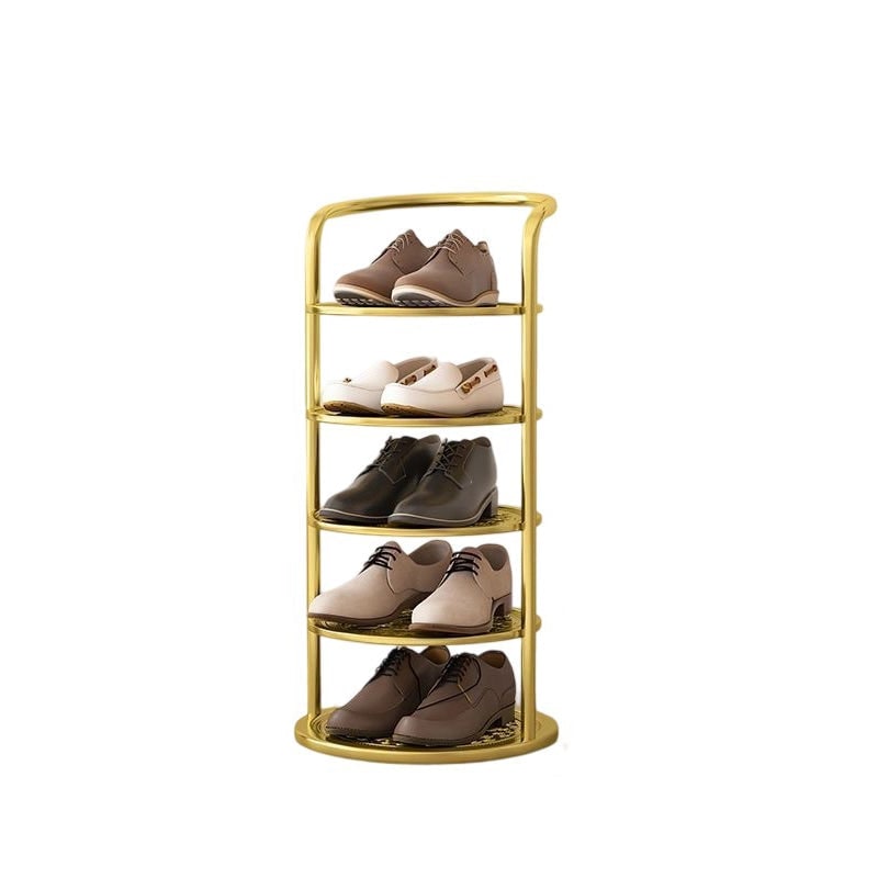 Vertical Shoe Rack with Metal Frame and Round Shelves for Freestanding Tiered Storage - Image 19