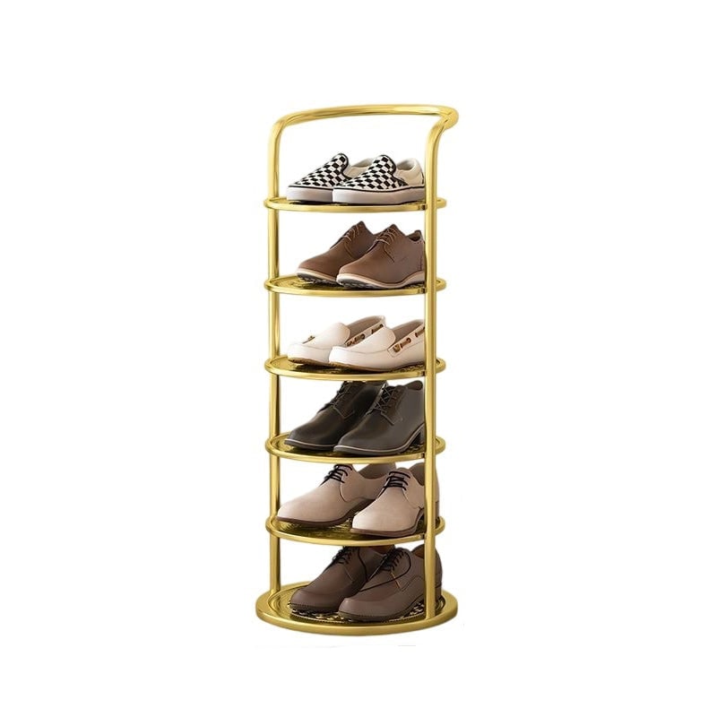 Vertical Shoe Rack with Metal Frame and Round Shelves for Freestanding Tiered Storage - Image 20