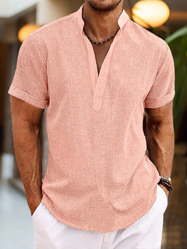 Men's Summer Henley Shirt