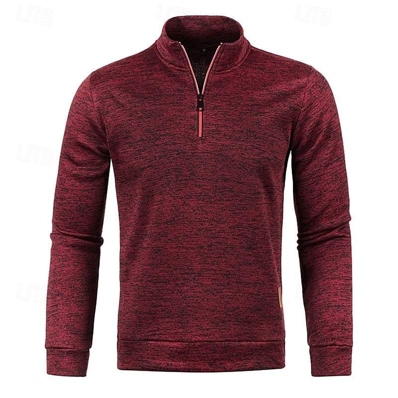 Men's Quarter Zip Textured Jumper