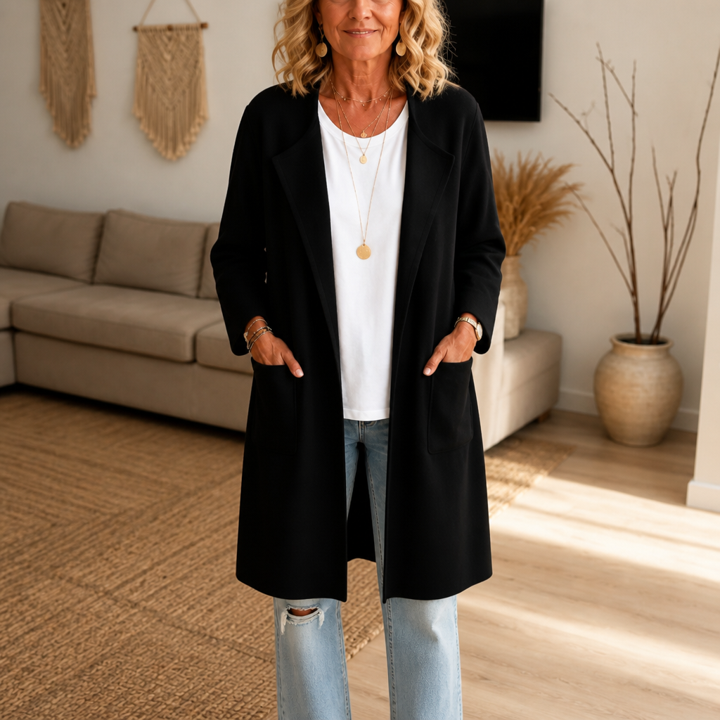 Women's Longline Open Front Winter Coat