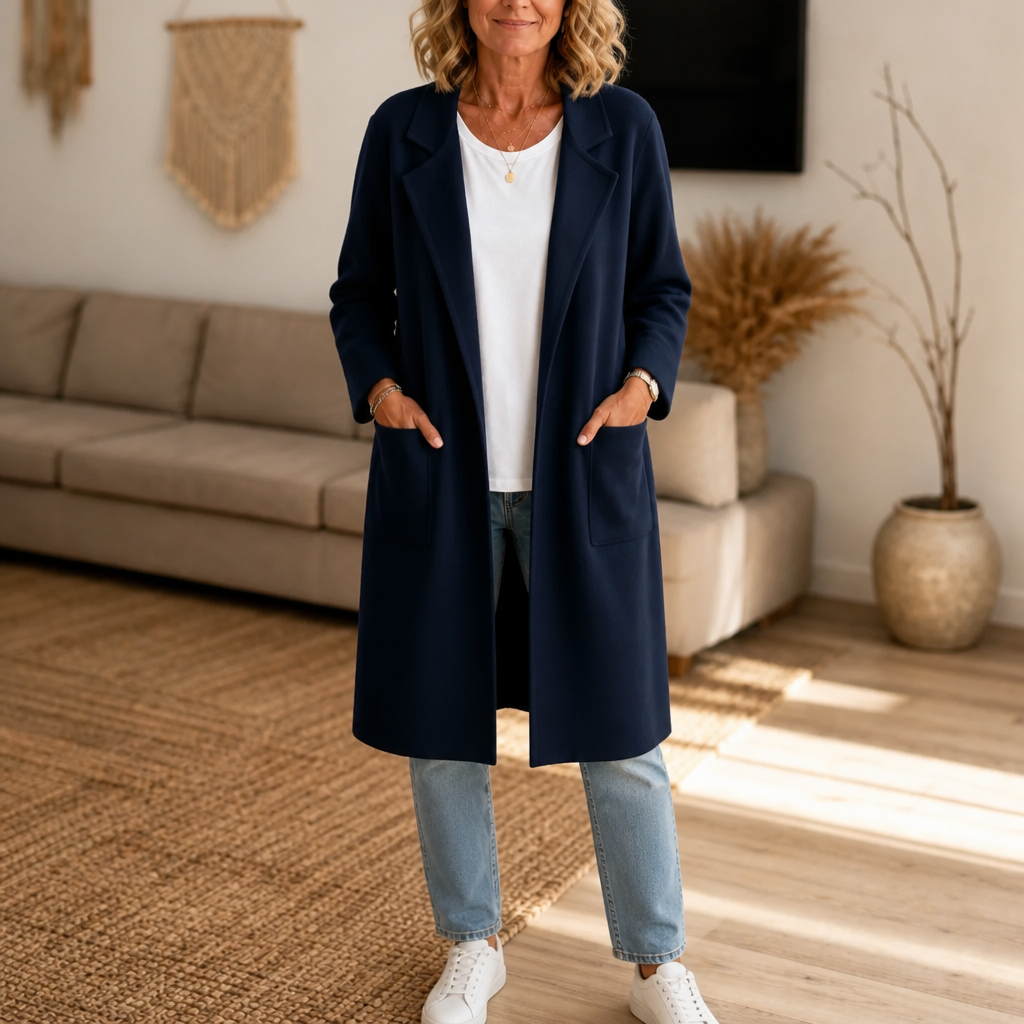 Women's Longline Open Front Winter Coat