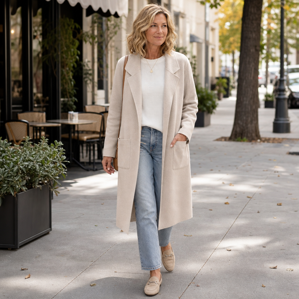 Women's Longline Open Front Winter Coat