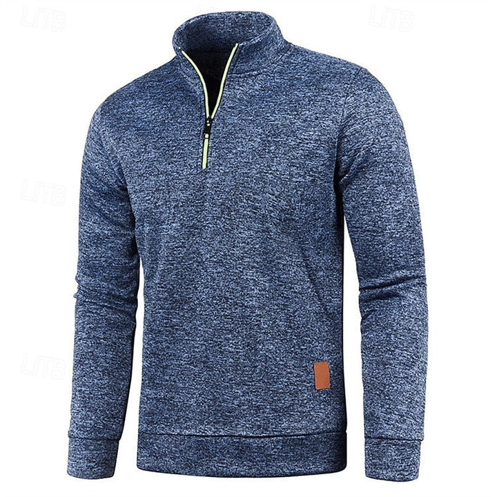 Men's Quarter Zip Textured Jumper