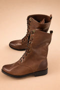 Bottes à lacets pliables pour femmes