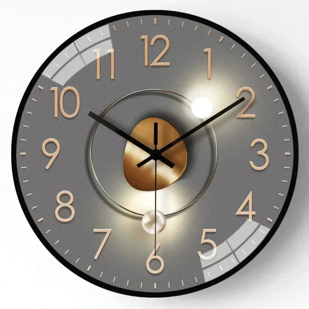 Wall Clock with Silent Mechanism and Glass Cover Large Arabic Numerals - Image 10