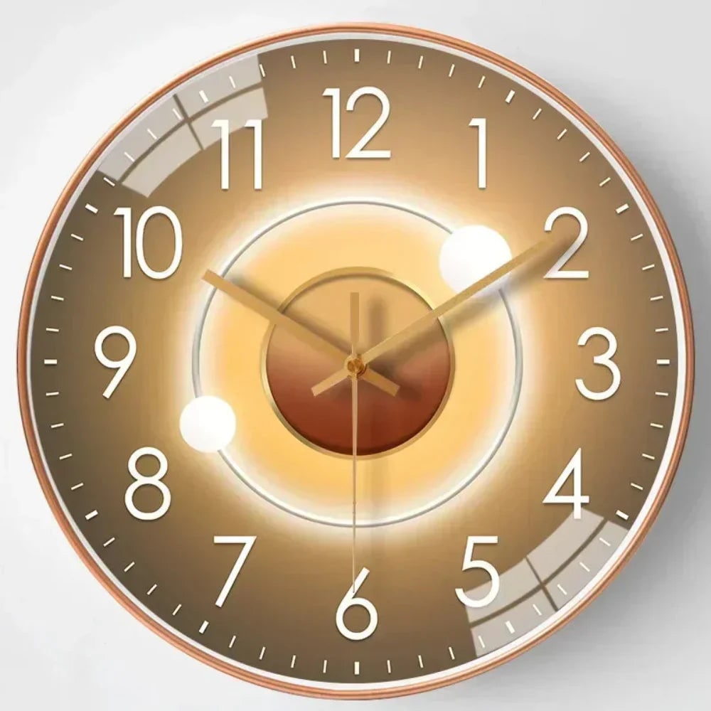 Wall Clock with Silent Mechanism and Glass Cover Large Arabic Numerals - Image 6