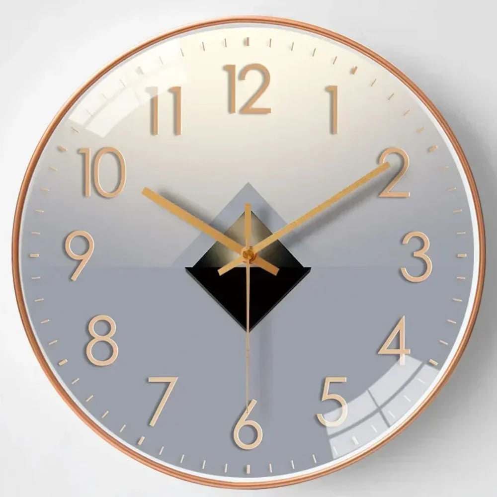 Wall Clock with Silent Mechanism and Glass Cover Large Arabic Numerals - Image 7