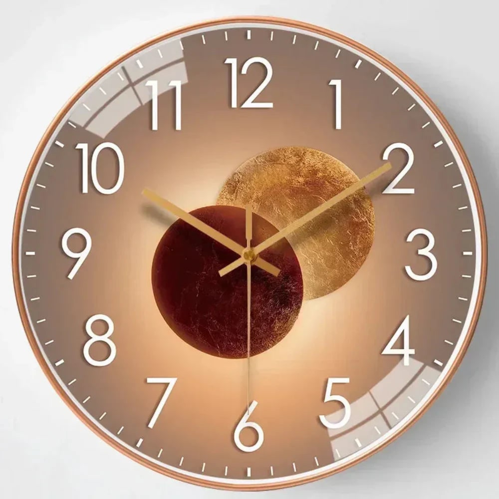 Wall Clock with Silent Mechanism and Glass Cover Large Arabic Numerals - Image 8