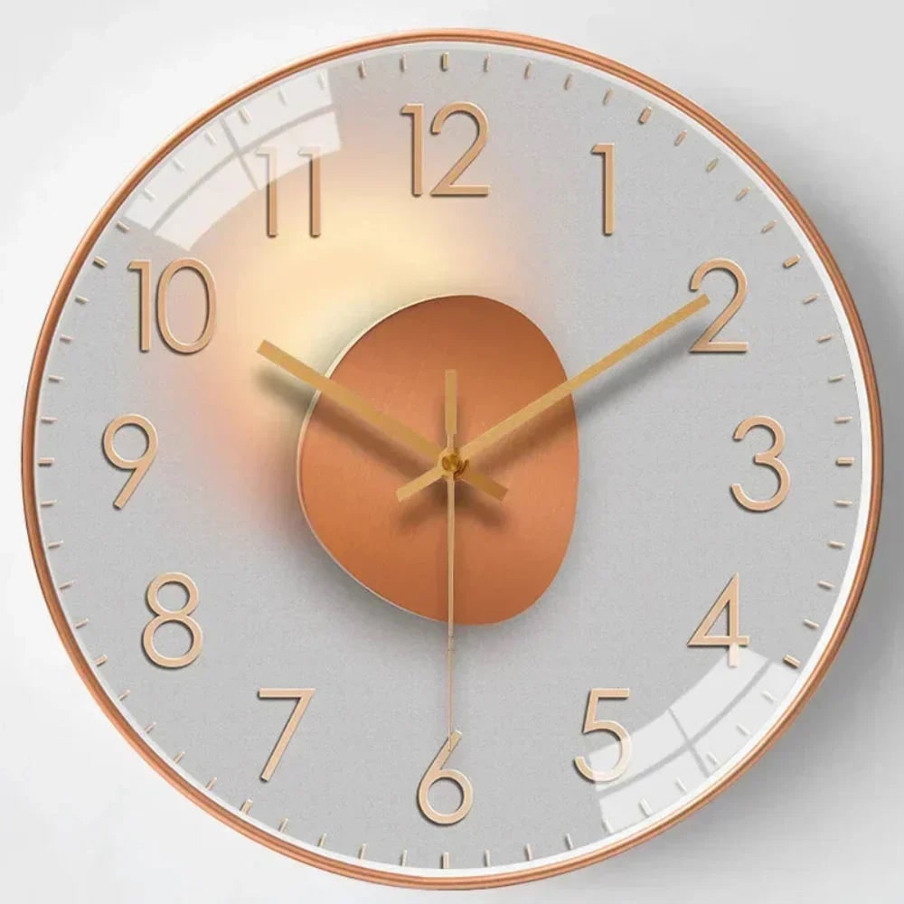 Wall Clock with Silent Mechanism and Glass Cover Large Arabic Numerals - Image 9