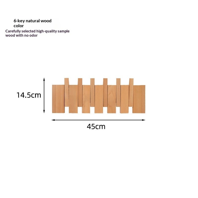 Wall Coat Rack with Foldable Hooks and Retractable Piano Key Design - Image 11