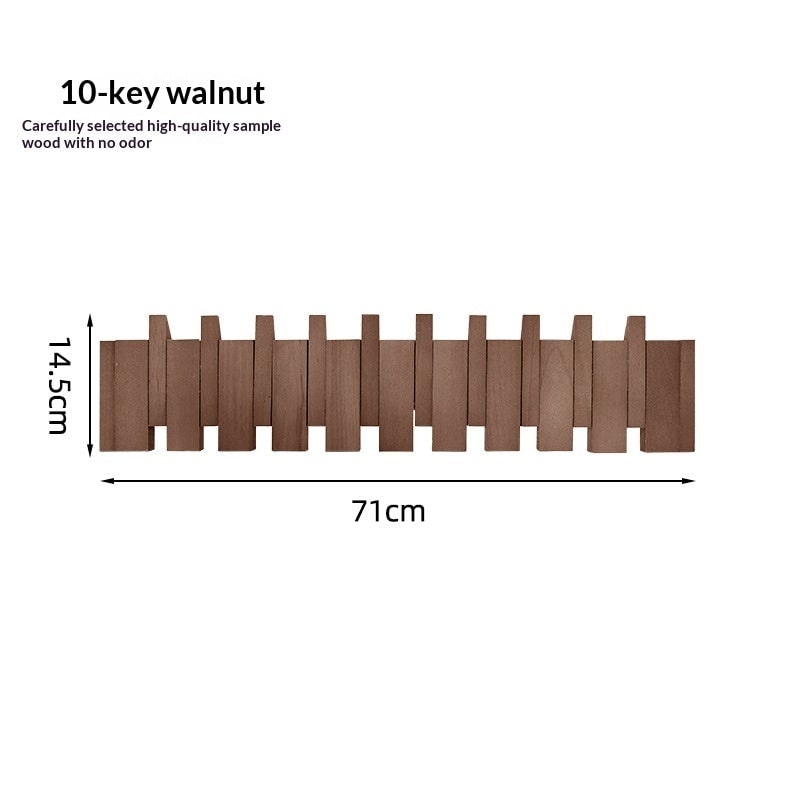 Wall Coat Rack with Foldable Hooks and Retractable Piano Key Design - Image 13