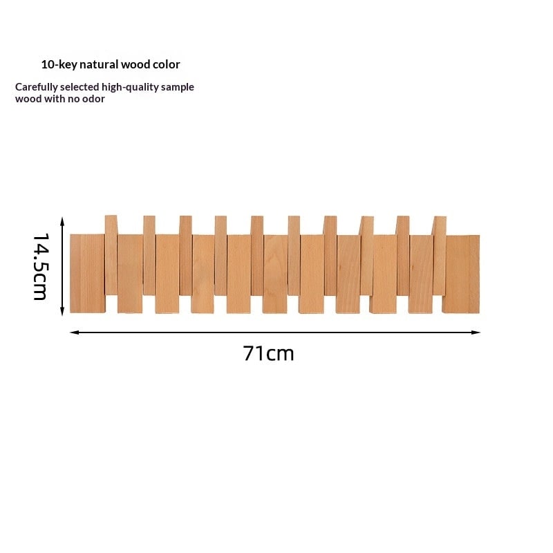 Wall Coat Rack with Foldable Hooks and Retractable Piano Key Design - Image 14