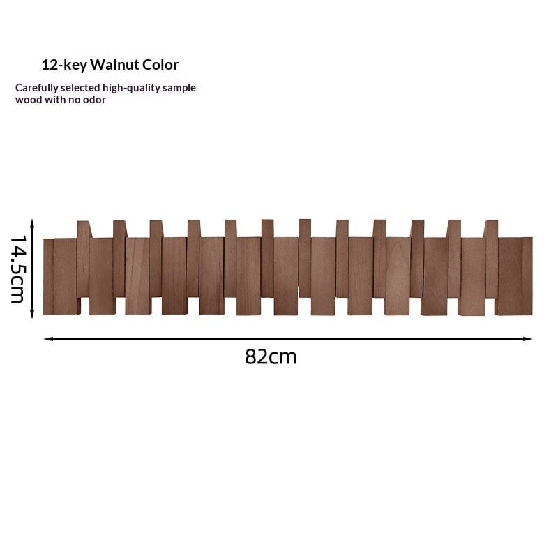 Wall Coat Rack with Foldable Hooks and Retractable Piano Key Design - Image 16