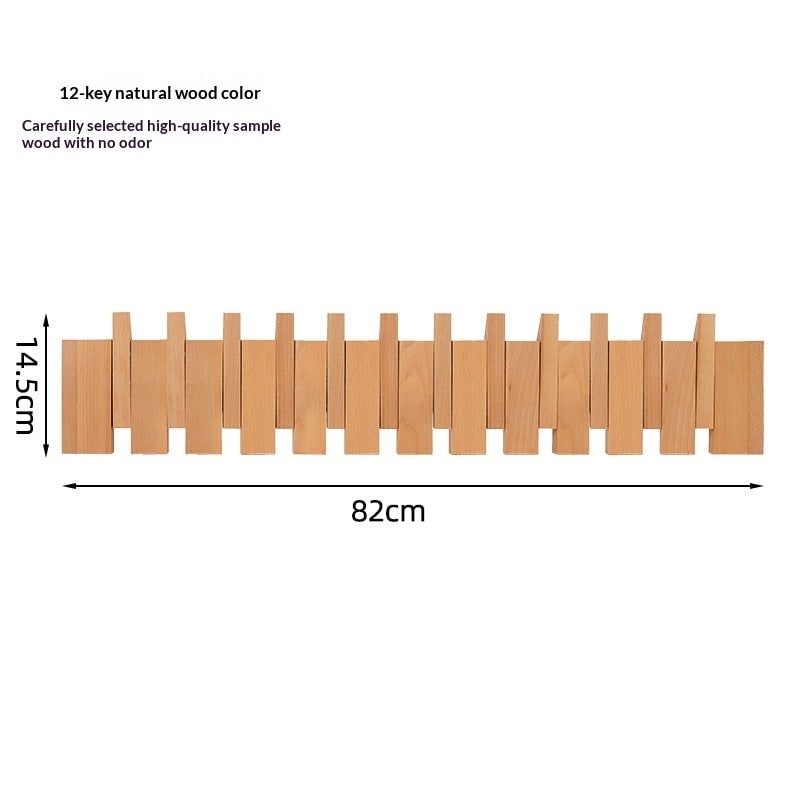 Wall Coat Rack with Foldable Hooks and Retractable Piano Key Design - Image 17