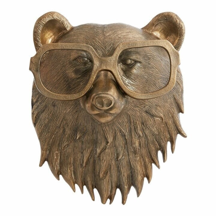 Wall Mounted Animal Sculpture with Textured Metal Artwork and Faux Taxidermy Design - Image 13
