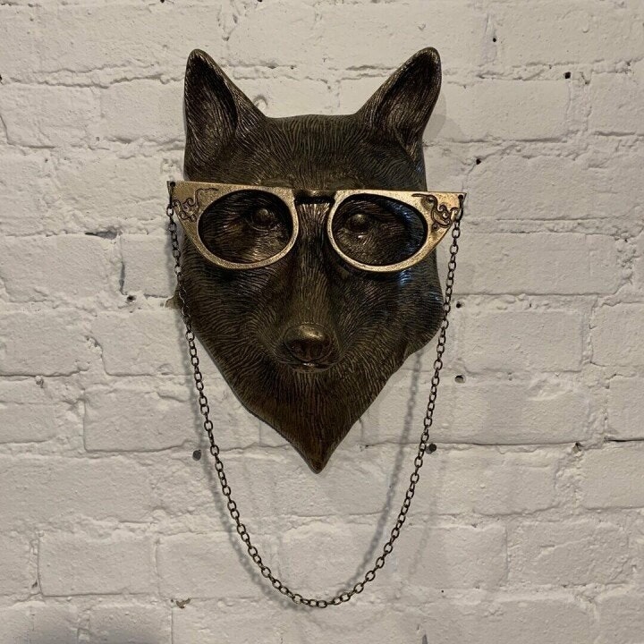 Wall Mounted Animal Sculpture with Textured Metal Artwork and Faux Taxidermy Design - Image 14
