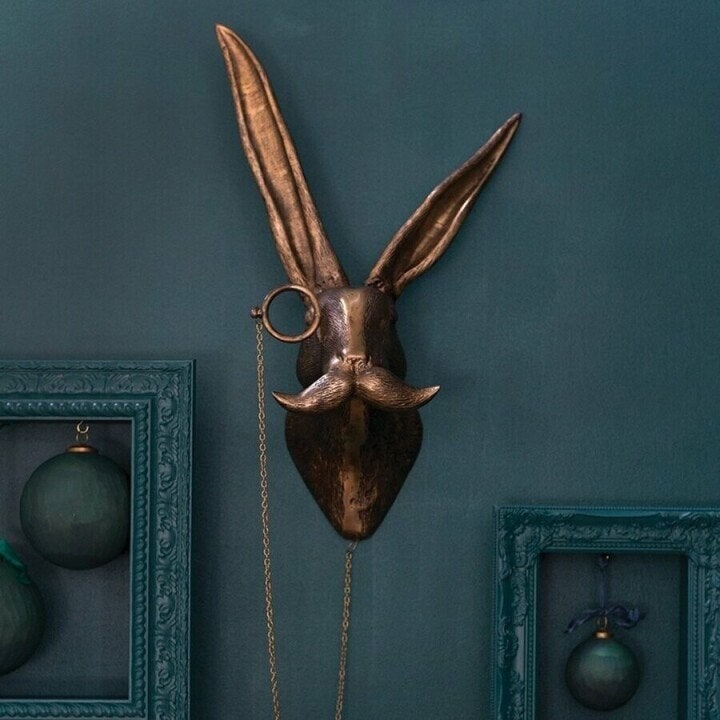 Wall Mounted Animal Sculpture with Textured Metal Artwork and Faux Taxidermy Design - Image 15