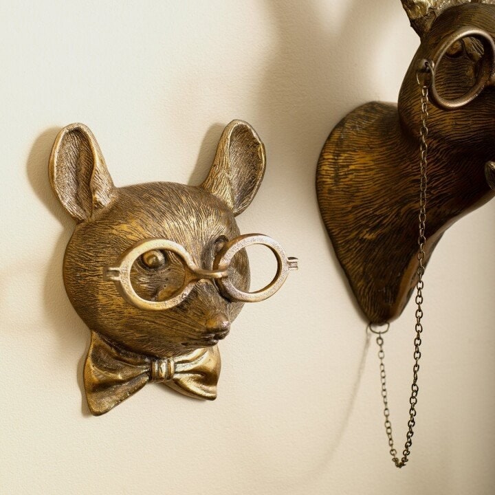 Wall Mounted Animal Sculpture with Textured Metal Artwork and Faux Taxidermy Design - Image 19