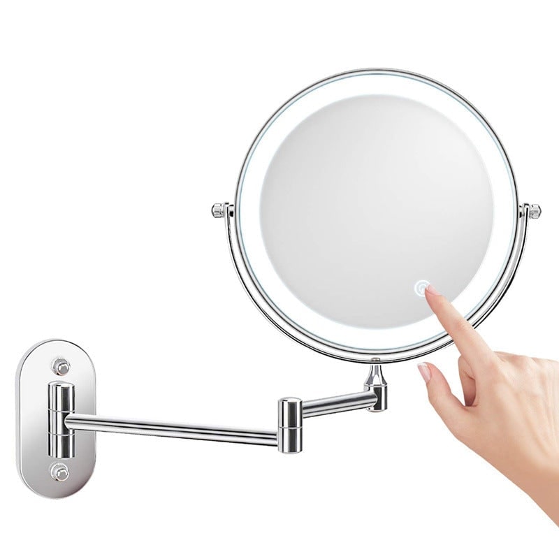 Wall Mounted Vanity Mirror with LED Lights 10x Magnification and Adjustable Swing Arm - Image 10
