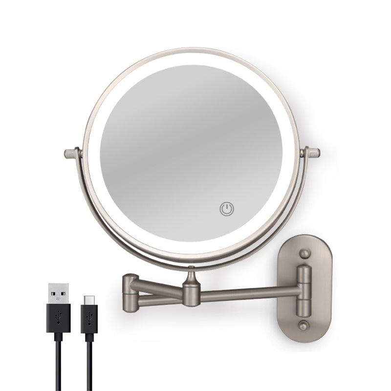 Wall Mounted Vanity Mirror with LED Lights 10x Magnification and Adjustable Swing Arm - Image 11