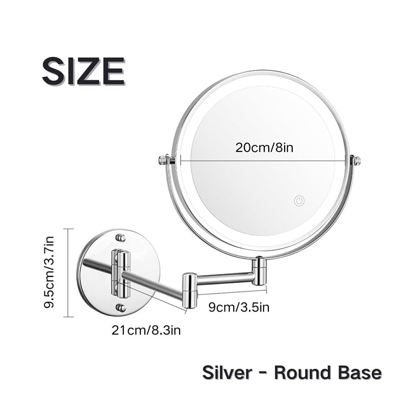 Wall Mounted Vanity Mirror with LED Lights 10x Magnification and Adjustable Swing Arm - Image 4