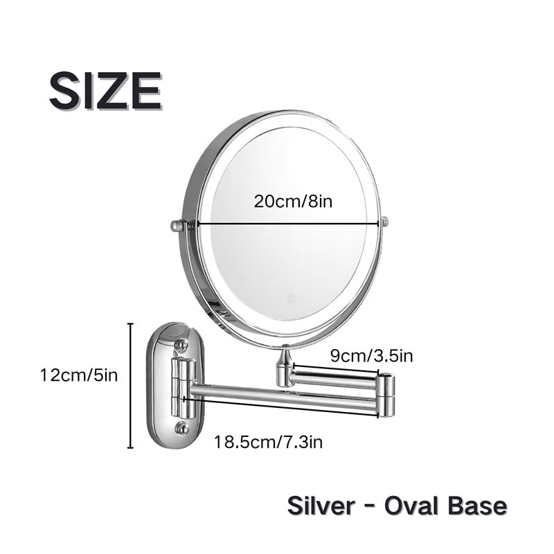 Wall Mounted Vanity Mirror with LED Lights 10x Magnification and Adjustable Swing Arm - Image 5