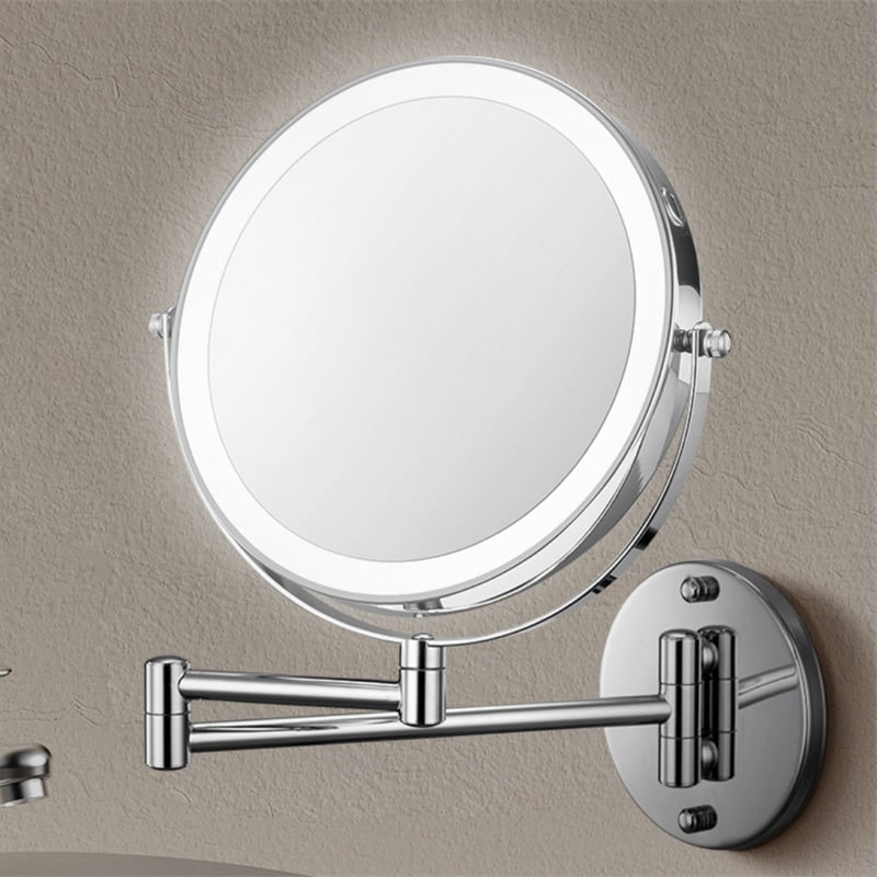 Wall Mounted Vanity Mirror with LED Lights 10x Magnification and Adjustable Swing Arm - Image 9