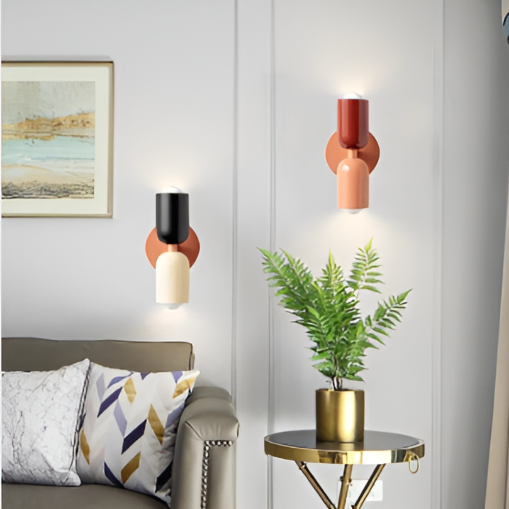 Wall Sconce Lighting with Dual Capsule Shades and Up-Down Illumination - Image 2