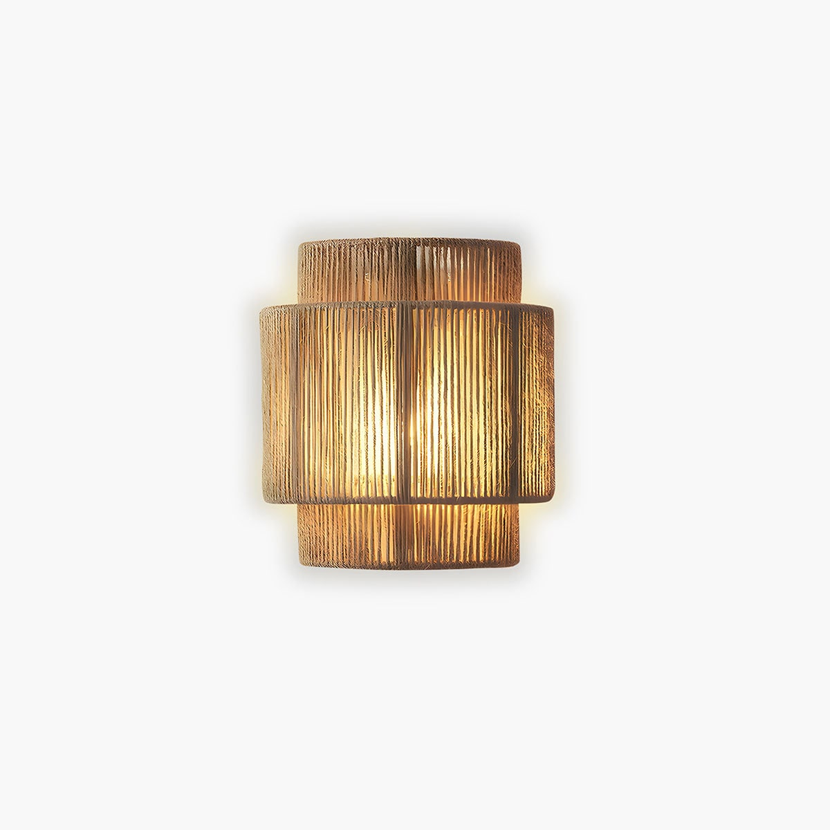 Wall Sconce Lighting with Jute Rope Tiered Shade and Vintage Boho Design - Image 7