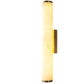 Wall Sconce Lighting with Marbled Cylindrical Shade and Brass Flush Mount - Image 15