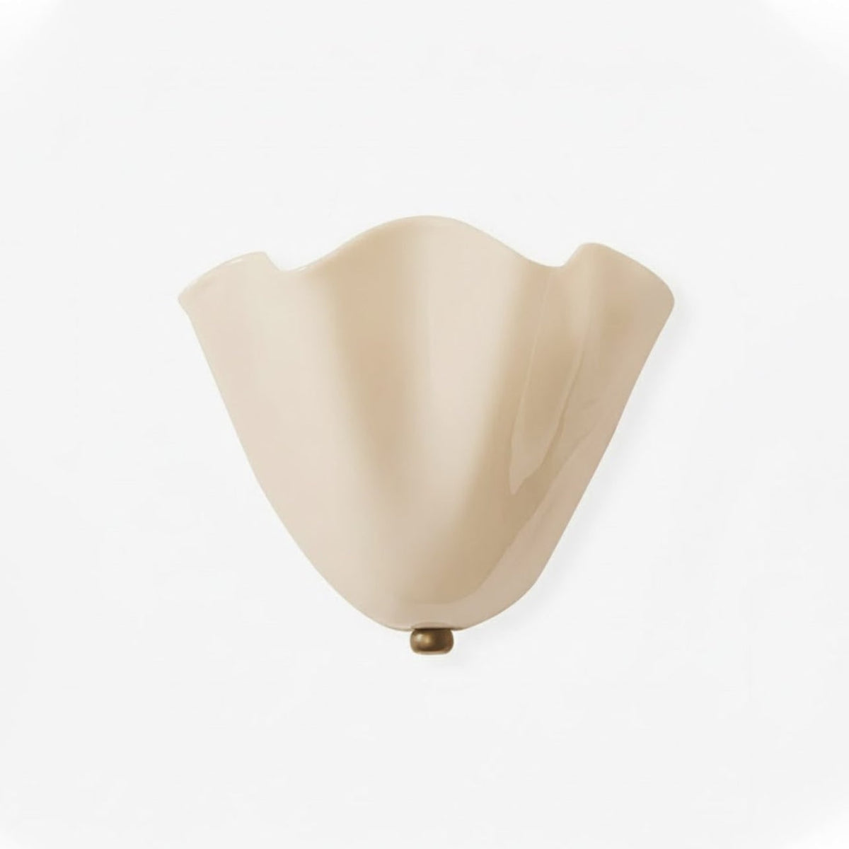 Wall Sconce Lighting with Wavy Handkerchief Glass Shade and Brass Finial - Image 1