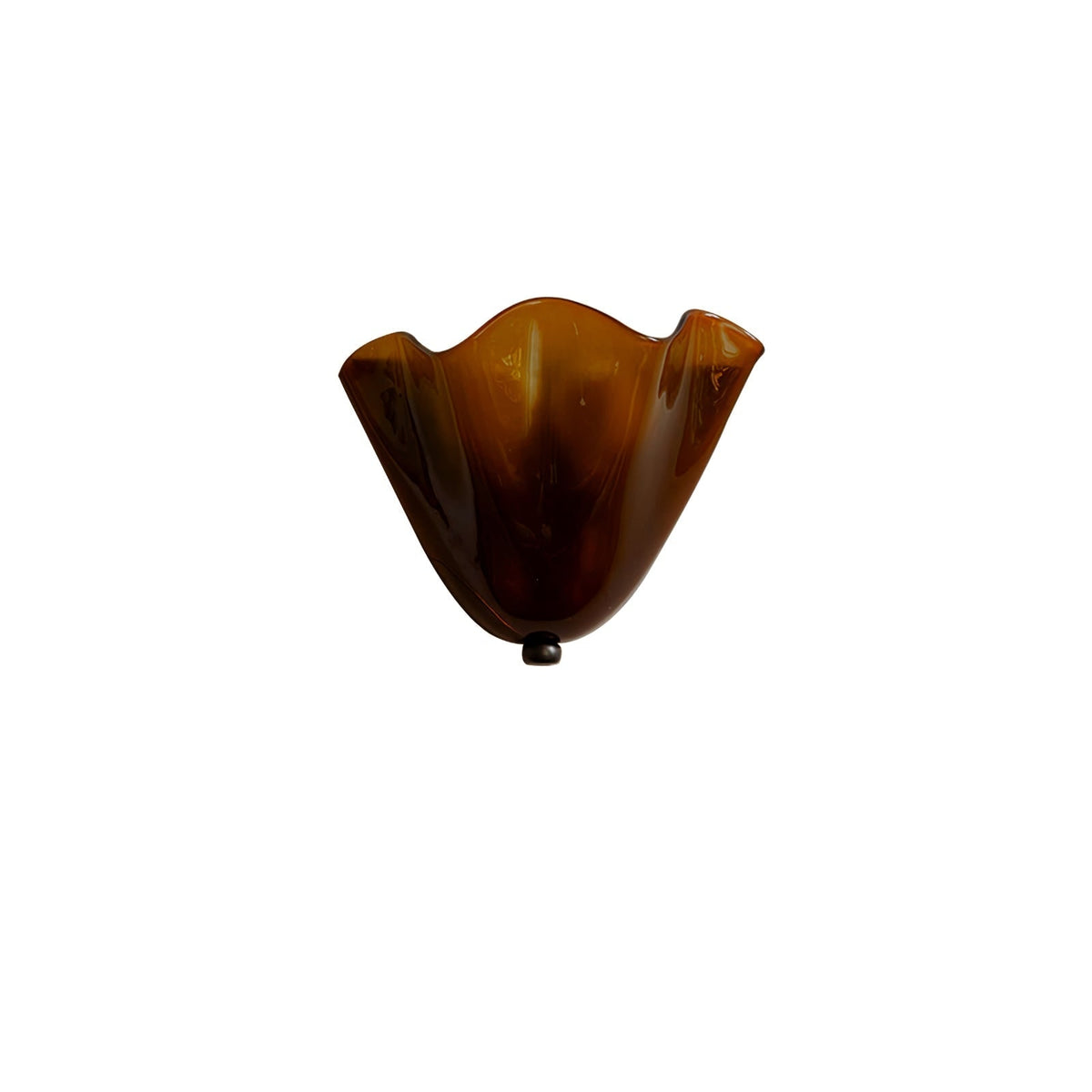Wall Sconce Lighting with Wavy Handkerchief Glass Shade and Brass Finial - Image 23