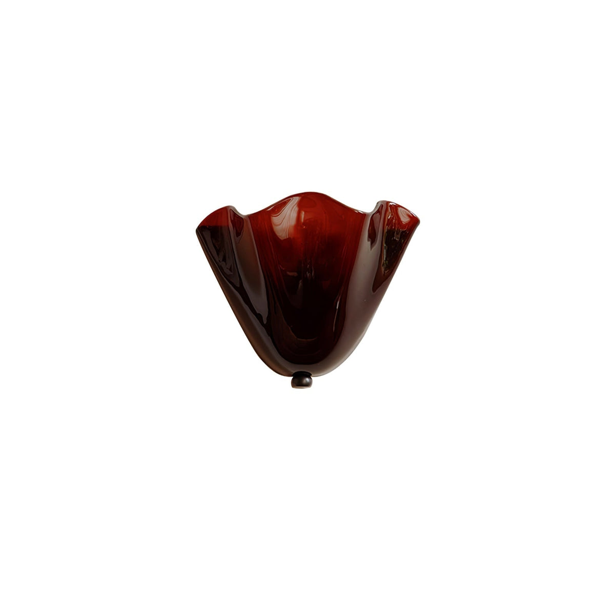 Wall Sconce Lighting with Wavy Handkerchief Glass Shade and Brass Finial - Image 25