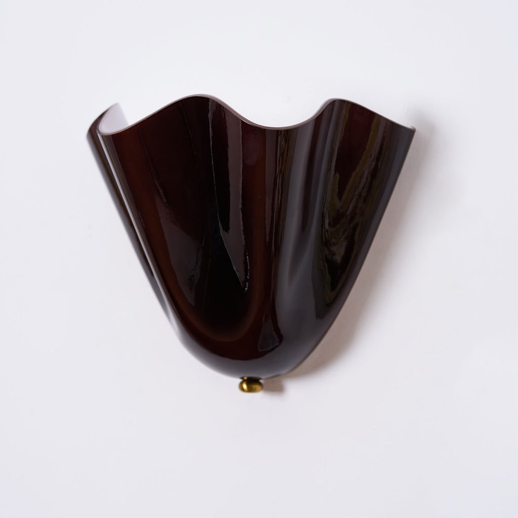 Wall Sconce Lighting with Wavy Handkerchief Glass Shade and Brass Finial - Image 31