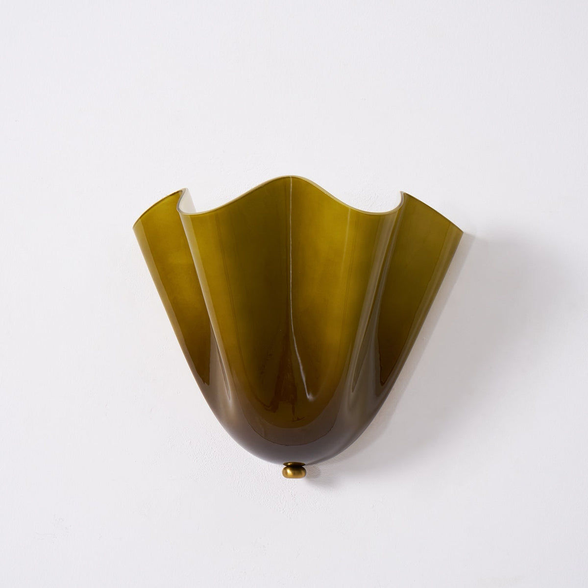 Wall Sconce Lighting with Wavy Handkerchief Glass Shade and Brass Finial - Image 35