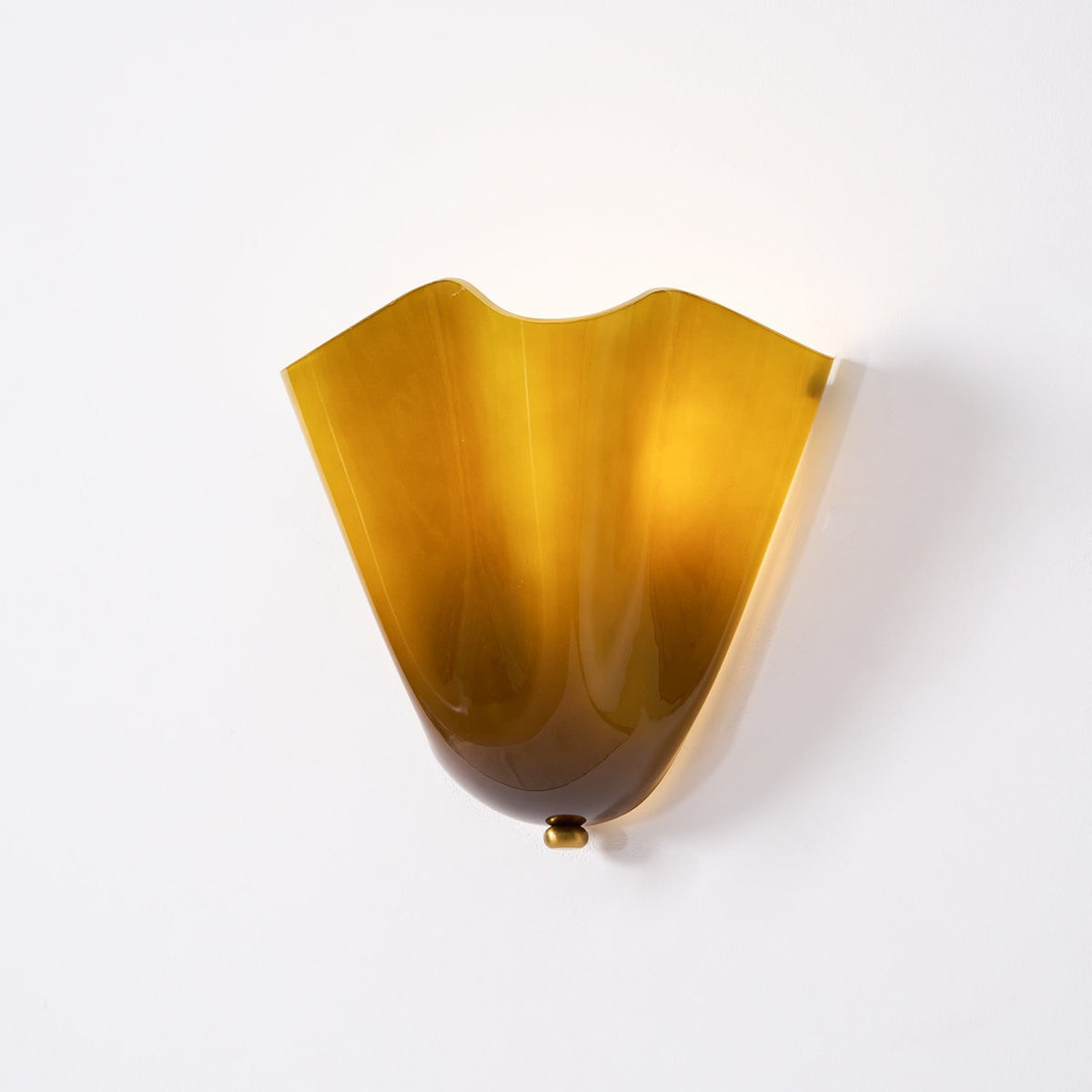 Wall Sconce Lighting with Wavy Handkerchief Glass Shade and Brass Finial - Image 37