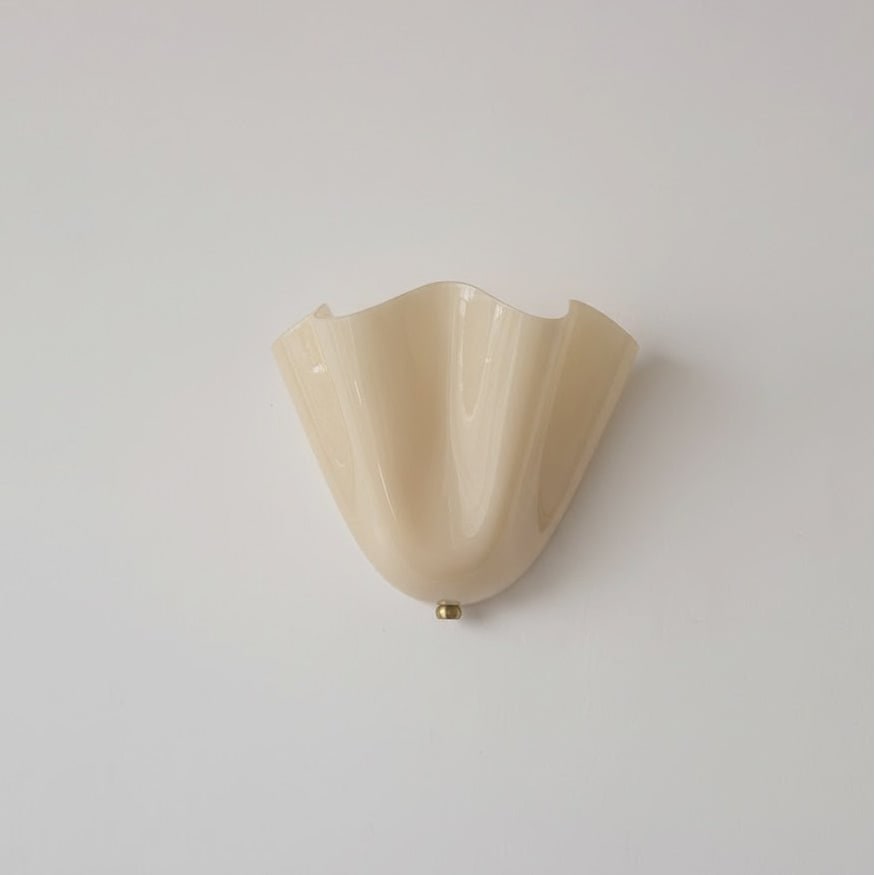 Wall Sconce Lighting with Wavy Handkerchief Glass Shade and Brass Finial - Image 42