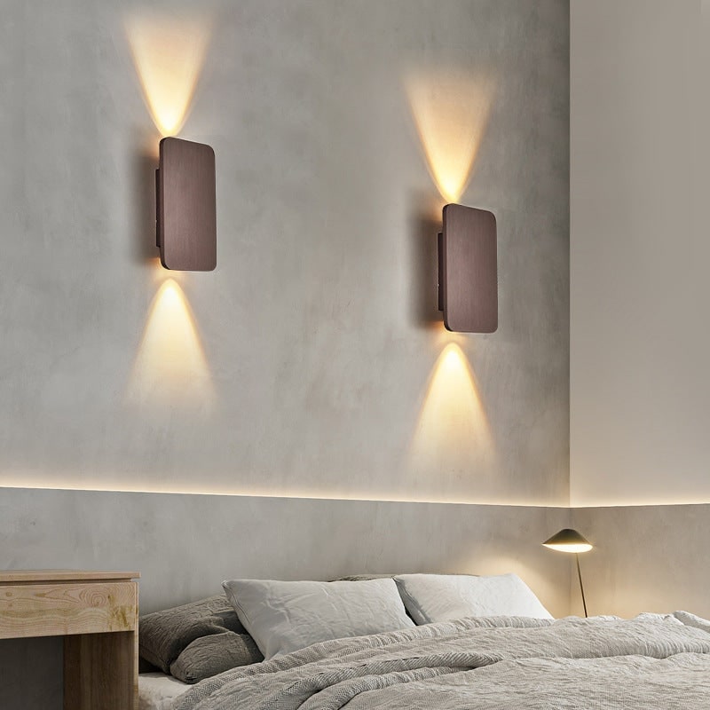 Wall Sconce with Bi-Directional LED Lighting and Brushed Metal Finish Flush Mount - Image 1
