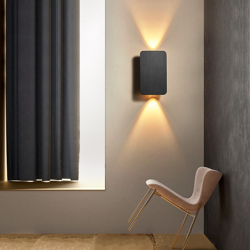 Wall Sconce with Bi-Directional LED Lighting and Brushed Metal Finish Flush Mount - Image 3