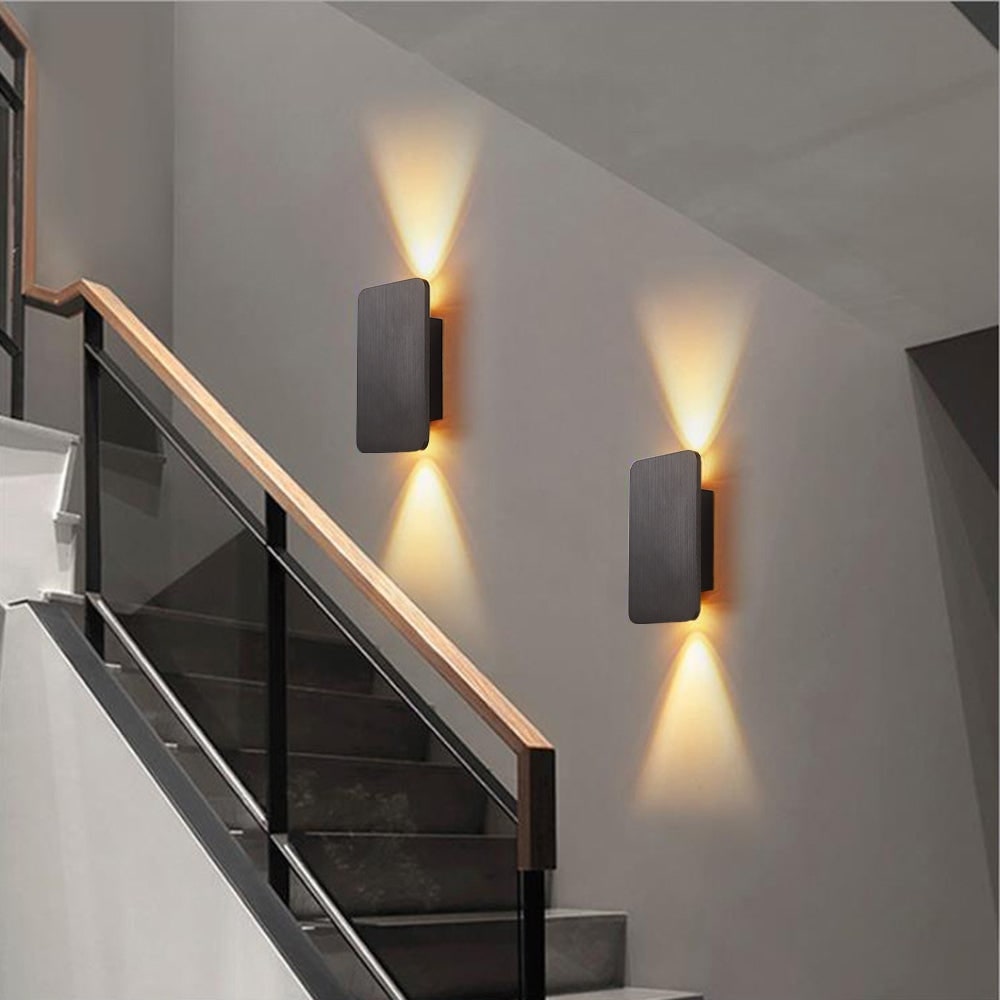 Wall Sconce with Bi-Directional LED Lighting and Brushed Metal Finish Flush Mount - Image 5